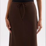NUDE LUCY -  Amani Linen Skirt - Chocolate
