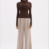 NUDE LUCY - Aster L.S Mesh Top - Chocolate