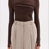 NUDE LUCY - Aster L.S Mesh Top - Chocolate