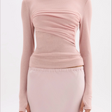 NUDE LUCY - Aster L.S Mesh Top - Blush