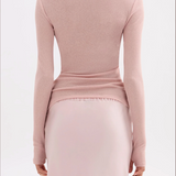 NUDE LUCY - Aster L.S Mesh Top - Blush