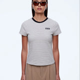 ENA PELLY - Penny Baby Tee - Sand / Black Stripe