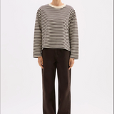 NUDE LUCY - Organic Stripe LS Tee - Espresso Stripe