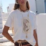 SPELL - Mermaid Cove Applique Tee - White Sands