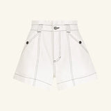 SHONA JOY - Hana High Waisted Flared Short - Ivory