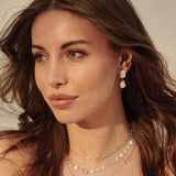 MURKANI - Aphrodite Goddess - Small Pearl Earrings | Silver