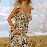 SPELL - Snow Leopard Strappy Gown - Animal