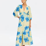 KIVARI - Sophie Maxi Dress - Yellow / Blue