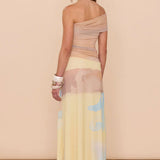 SOVERE / - Impression One Shoulder Midi Dress - Soft Yellow