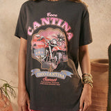 SPELL - Coco Cantina Biker Tee - Charcoal