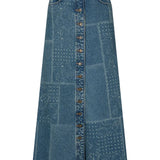 SPELL - Road Trip Denim Maxi Skirt - Bandana