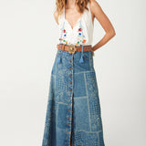 SPELL - Road Trip Denim Maxi Skirt - Bandana
