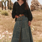 SPELL - Road Trip Denim Maxi Skirt - Bandana