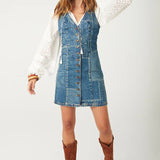 SPELL - Road Trip Denim Vest Dress - Bandana