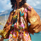 SPELL - Birth of Venus Tunic Dress - Caramel
