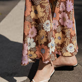AUGUSTE - Stefan Maxi Skirt - Chocolate Brown Austin Floral