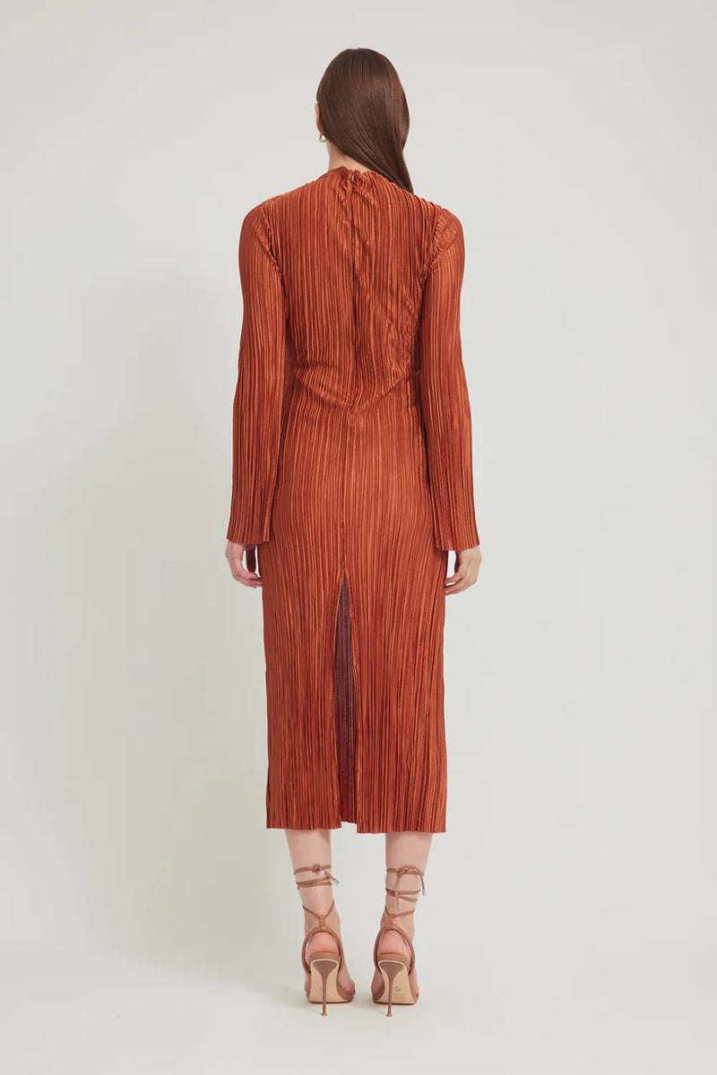 Tojha - Chante Midi Dress - Rust