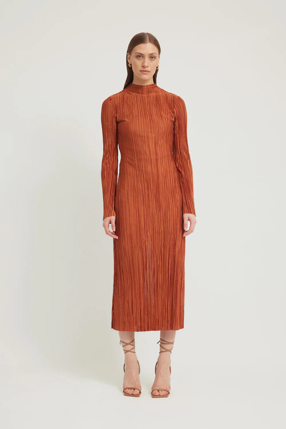 Tojha - Chante Midi Dress - Rust