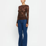 KIVARI - Victoria Lace Top - Chocolate