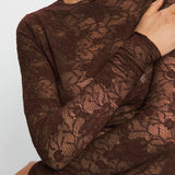 KIVARI - Victoria Lace Top - Chocolate