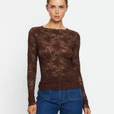 KIVARI - Victoria Lace Top - Chocolate