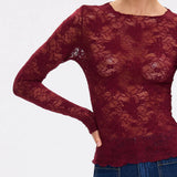 KIVARI - Victoria Lace Top - Plum