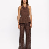 KIVARI - Arabella Halter Top - Chocolate