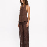 KIVARI - Arabella Halter Top - Chocolate