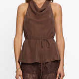 KIVARI - Arabella Halter Top - Chocolate