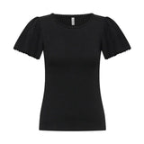 KIVARI - Tallulah Crochet Edge Tee - Black