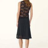 ROWIE - Tessa Silk Midi Skirt - Black