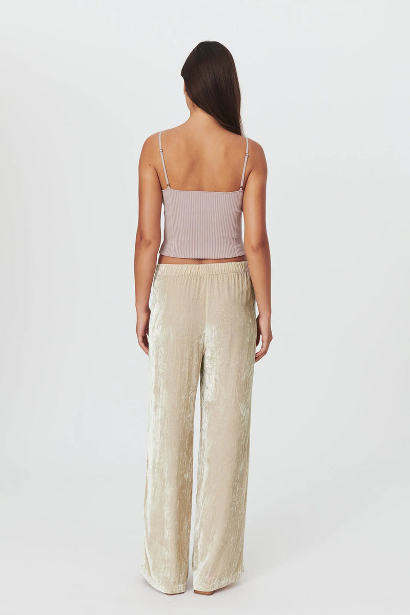 Rowie - Vera Silk Velvet Pants - Silver Birch