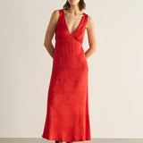 AUGUSTE - River Midi Dress - Red Floral