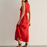 AUGUSTE - River Midi Dress - Red Floral