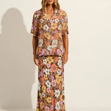 AUGUSTE - Stefan Maxi Skirt - Chocolate Brown Austin Floral