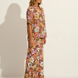 AUGUSTE - Stefan Maxi Skirt - Chocolate Brown Austin Floral