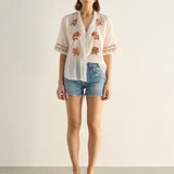 AUGUSTE - Vesper Embroidered Blouse - White