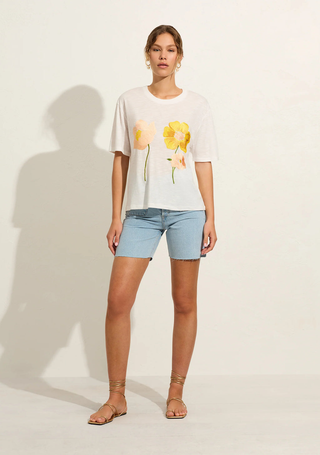 Auguste - Embroidery Oversize Tee - Off White