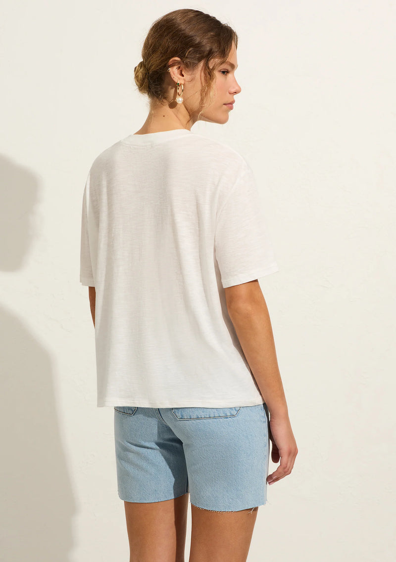 Auguste - Embroidery Oversize Tee - Off White