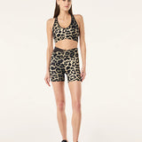 P.E NATION - Wander 5" Bike Short - Leopard Print / Smokestone One