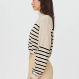 Rowie - Wally Stripe Knit Jumper - Ecru