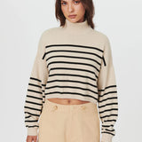 Rowie - Wally Stripe Knit Jumper - Ecru