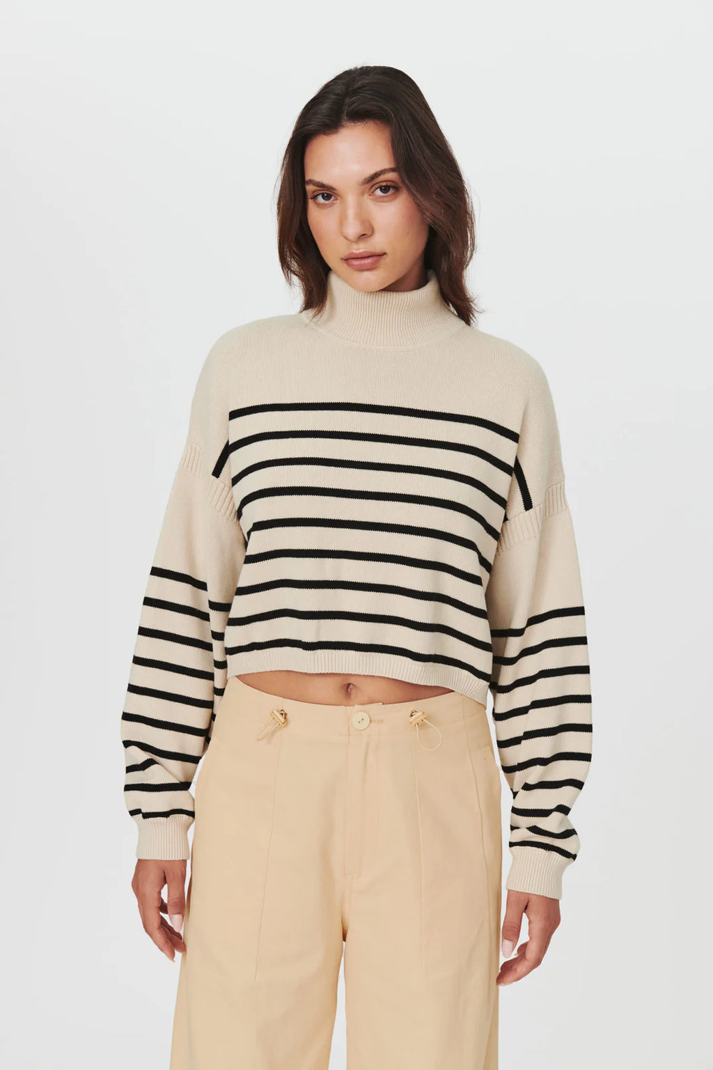 Rowie - Wally Stripe Knit Jumper - Ecru