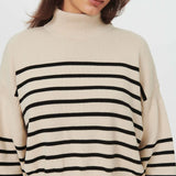 Rowie - Wally Stripe Knit Jumper - Ecru