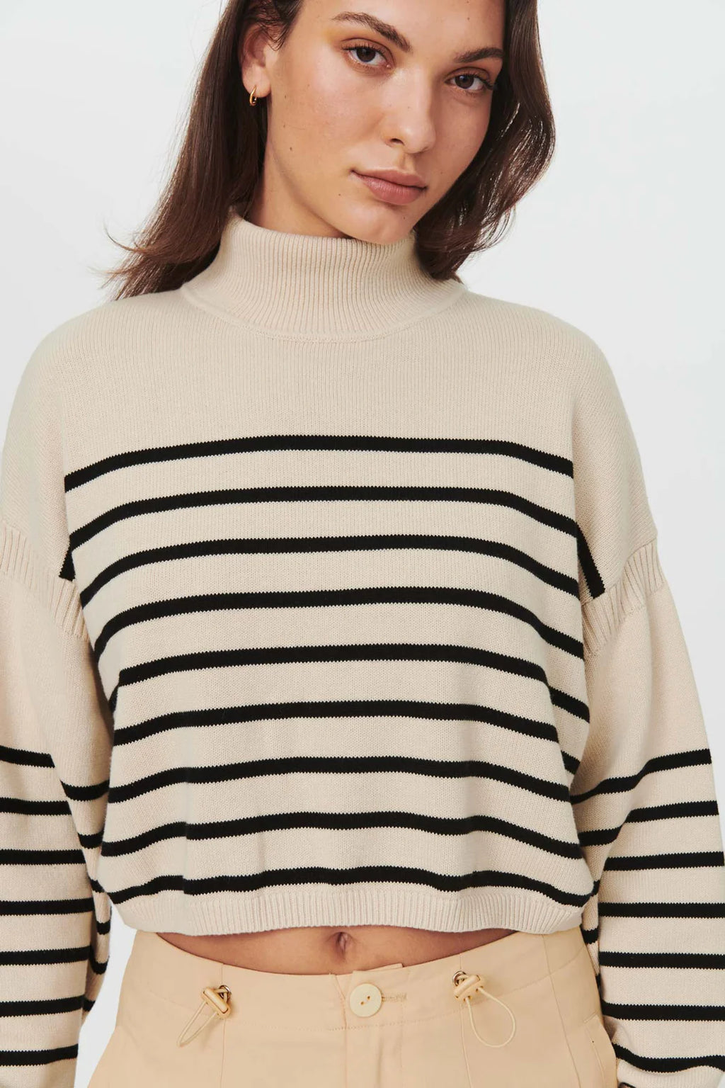 Rowie - Wally Stripe Knit Jumper - Ecru