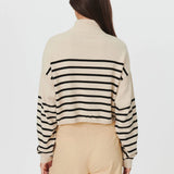 Rowie - Wally Stripe Knit Jumper - Ecru