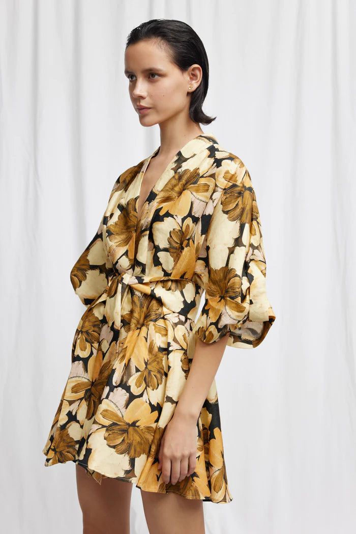 Significant Other - Myra Mini Dress - Dark Painterly Floral