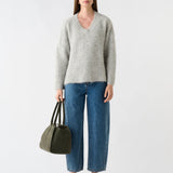 ESMAEE - Whisper V Neck Sweater - Silver