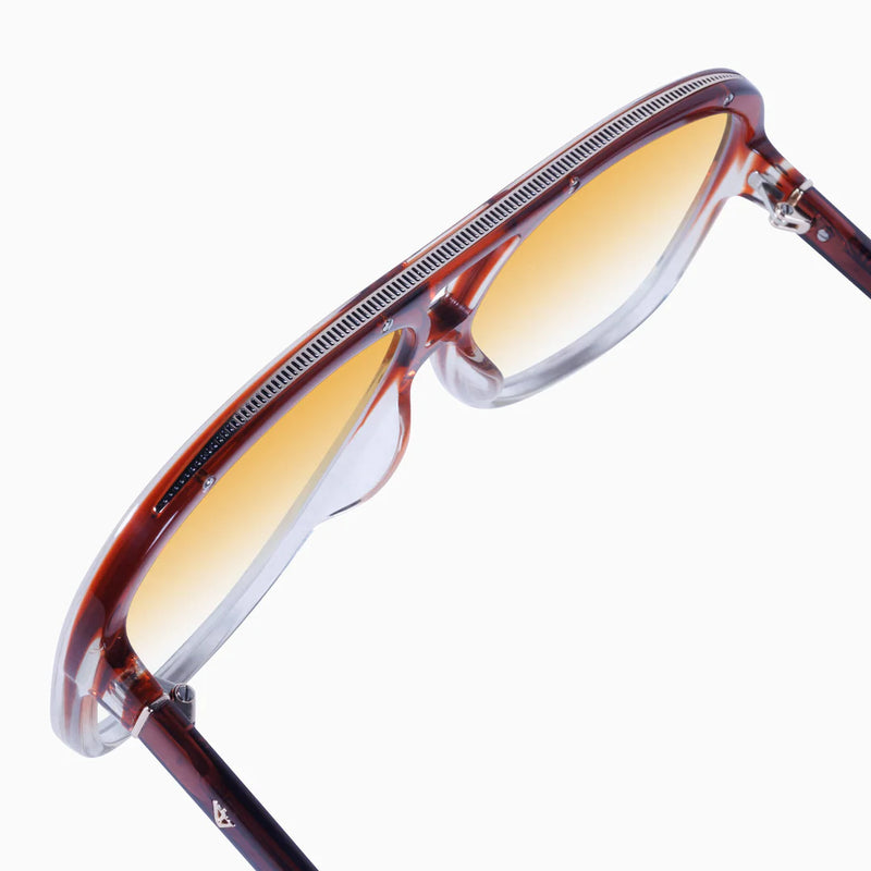 Valley Eyewear - Bang - Burnt Orange w Silver metal Trim / Black Gradient Lens