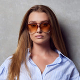 VALLEY EYEWEAR - Bang - Burnt Orange w Silver metal Trim / Black Gradient Lens